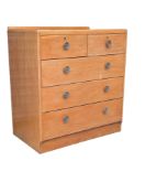 VINTAGE 1940S LIGHT OAK CHEST OF DRAWERS
