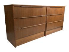 BRITISH MODERN DESIGN - VINTAGE MID CENTURY TEAK DOUBLE CHEST OF DRAWERS