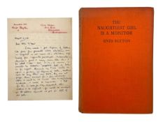 BLYTON, ENID: HANDWRITTEN LETTER AND SIGNED COPY OF 