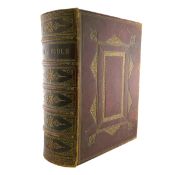 c1864 THE HOLY BIBLE: CONTAINING THE OLD AND NEW TESTAMENT - 19TH CENTURY LEATHER-BOUND BIBLE
