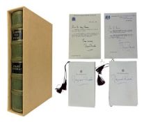 THATCHER, MARGARET - COLLECTION OF SIGNED ITEMS AND COPY OF CRAIG THOMAS'S THERE TO HERE