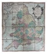 c1800 - BOWLES'S NEW ROAD DIRECTOR THROUGH ENGLAND AND WALES - LINEN-BACKED MAP