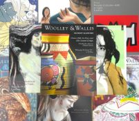 A LARGE COLLECTION OF ART CATALOGUES FOR BONHAMS, CHRISTIES, WOOLLEY & WALLIS, ETC.