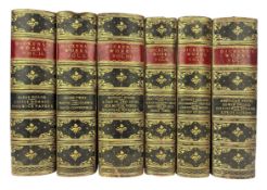 c1871 THE WORKS OF CHARLES DICKENS, ILLUSTRATED J. MAHONEY ETC. BOUND IN HALF CALF WITH GILT