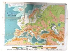 WALL ATLAS MAP OF EUROPE, EARLY 20TH CENTURY