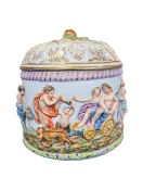 19TH CENTURY CAPODIMONTE PORCELAIN LIDDED POT