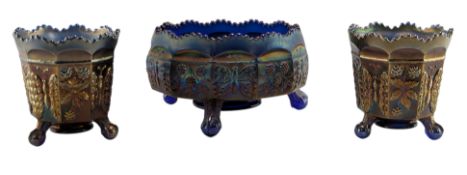 FENTON EARLY 20TH CENTURY THREE PIECE GLASS SET