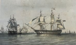 AFTER THOMAS GOLDSWORTHY DUTTON - THE FLEET OFF ANGO LITHOGRAPH