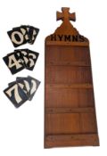 20TH CENTURY ECCLESIASTICAL HYMN BOARD
