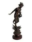 AFTER ADRIEN ETIENNE GAUDEZ - BRONZED METAL FIGURE RAISED ON A SOCLE PLINTH