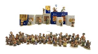 COLELCTION OF 15 BOXED & 57 LOOSE GOEBEL HUMMEL PORCELAIN FIGURINES