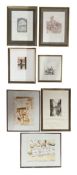SEVEN ASSORTED 20TH CENTURY & LATER MIXED MEDIA ON PAPER SKETCHES OF ITALIAN CITIES