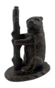`19TH CENTURY BLACK FOREST BRONZE BEAR STRIKER / VESTER