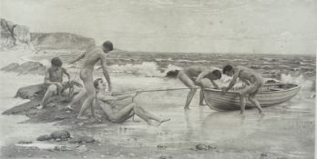 V. W. COLLETTE - THE BATHERS - LATE 19TH CENTURY PHOTOGRAVURE ON PAPER