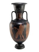 EARLY 20TH-CENTURY GREEK REVIVAL TWIN HANDLED AMPHORA VASE, IN ATTIC WARE STYLE