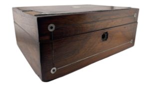 EARLY 20TH CENTURY WOODEN SEWING BOX WITH MOP INLAID