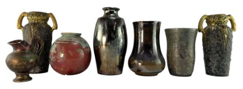 COLLECTION OF CONTINENTAL & ENGLISH ART NOUVEAU & LATER STUDIO ART POTTERY VASES
