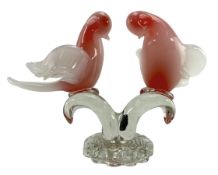 ARCHIMEDE SEGUSO - MID CENTURY MURANO LOVEBIRDS GLASS SCULPTURE