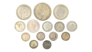 COLLECTION OF BRITISH CIRCULATED .500 SILVER COINS