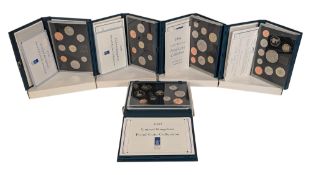 FIVE 1990S UNITED KINGDOM ROYAL MINT PROOF COIN COLLECTIONS