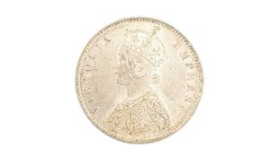 TWO 1899 INDIA QUEEN VICTORIA SILVER HALF RUPEE