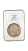 1893 QUEEN VICTORIA SILVER CROWN MS 62