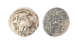 TWO PARTHIAN EMPIRE VARDANES I SILVER DRACHMS