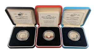 THREE 1990S UNITED KINGDOM SILVER PROOF TWO POUND COINS
