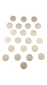 SEVEN KING GEORGE VI SILVER HALF CROWNS & OTHERS