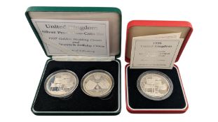 THREE 1990S UNITED KINGDOM SILVER PROOF CROWN COINS