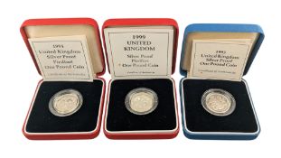 COLLECTION OF 1990S UNITED KINGDOM SILVER PROOF ONE POUND COINS