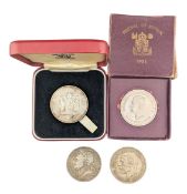 1821 KING GEORGE IV SILVER CROWN & OTHER COINS