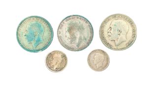 COLLECTION OF BRITISH CIRCULATED .500 SILVER COINS