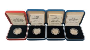 COLLECTION OF 1990S UNITED KINGDOM SILVER PROOF ONE POUND COINS