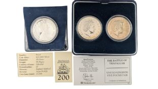 2005 GIBRALTAR TRAFALGAR BICENTENARY COMMEMORATIVE SILVER COIN