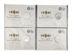 FOUR 2015 UNITED KINGDOM SILVER TWENTY POUND COINS