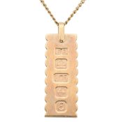 HALLMARKED 9CT GOLD INGOT PENDANT