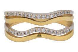 HALLMARKED 18CT GOLD & DIAMOND BAND RING