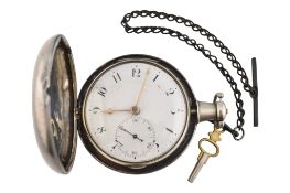 18TH/19TH CENTURY WILLIAM CLARKE SHADWELL LONDON HUNTER POCKET WATCH