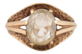 HALLMARKED 9CT GOLD & CITRINE RING