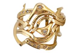 14CT GOLD & DIAMOND PUZZLE RING
