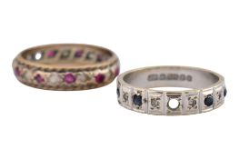 TWO 9CT GOLD ETERNITY RINGS