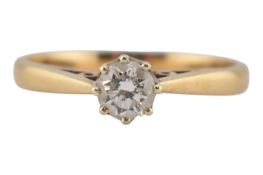 HALLMARKED 9CT GOLD & DIAMOND SOLITAIRE RING
