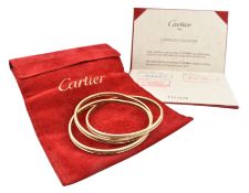 CARTIER 18CT GOLD & DIAMOND TRINITY BANGLE