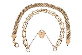 TWO 9CT GOLD BRACELETS