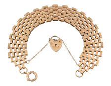 HALLMARKED 9CT GOLD BRICK LINK BRACELET