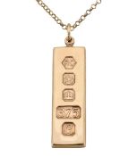1970S INGOT PENDANT ON CHAIN