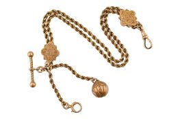 19TH CENTURY ALBERTINA GOLD WATCH CHAIN