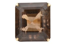 GOLD & SMOKY QUARTZ COCKTAIL RING