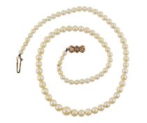 9CT GOLD & CULTURED PEARL SINGLE STRAND NECKLACE